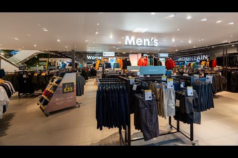 Menswear on display at Go Outdoors York store
